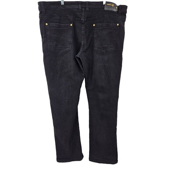 Copper Rivet Distressed Zipper Jeans Black Men’s Size 44x31 Punk Goth Moto Edgy - Picture 2 of 12